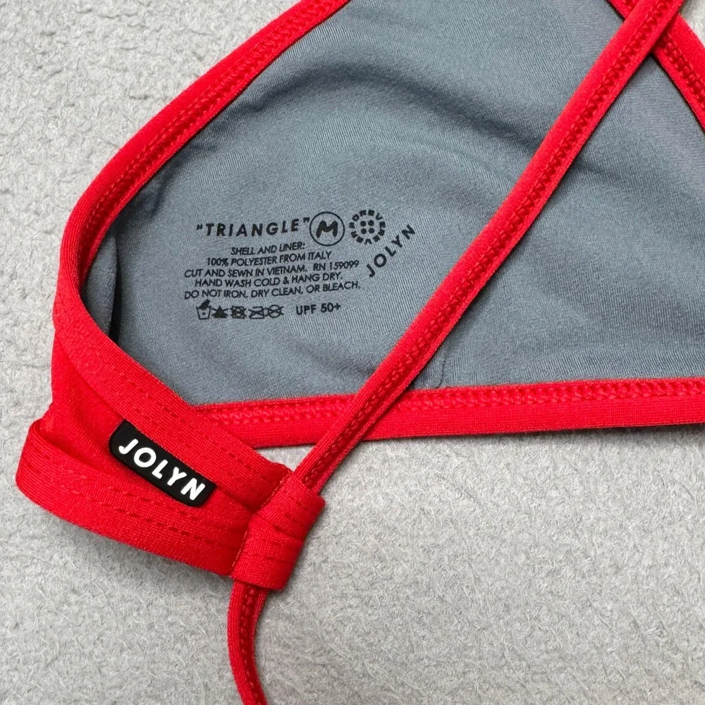 Jolyn Triangle Bikini Top Womens Medium Red Swimwear Athletic Water Sports
